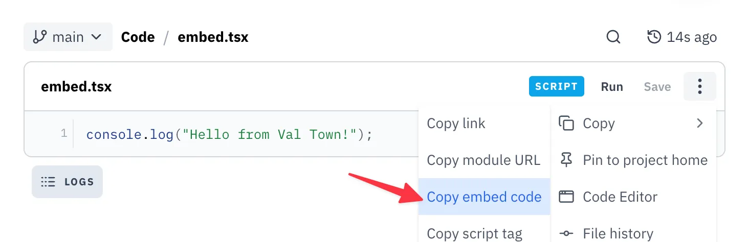 Copy Embed